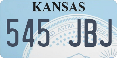 KS license plate 545JBJ