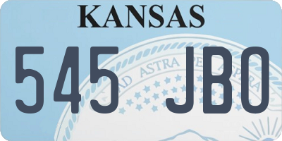 KS license plate 545JBO