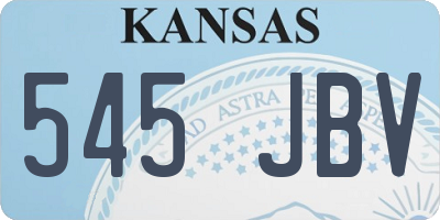 KS license plate 545JBV