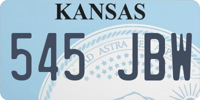 KS license plate 545JBW