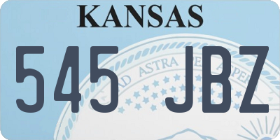 KS license plate 545JBZ