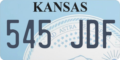 KS license plate 545JDF