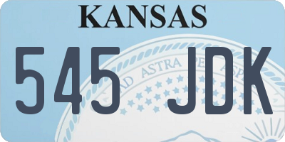 KS license plate 545JDK