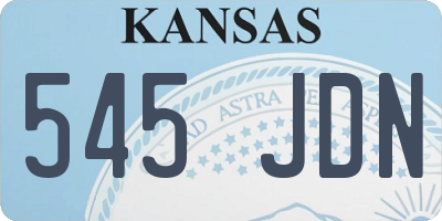 KS license plate 545JDN