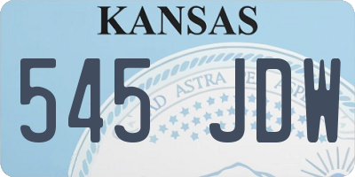 KS license plate 545JDW