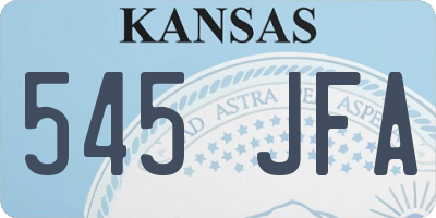 KS license plate 545JFA