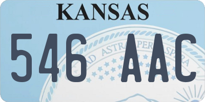 KS license plate 546AAC
