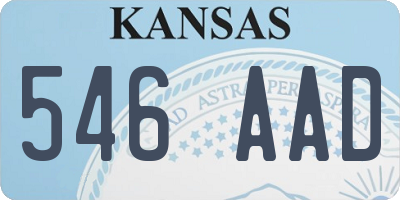 KS license plate 546AAD