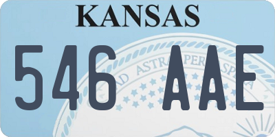 KS license plate 546AAE