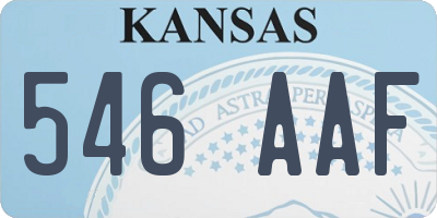 KS license plate 546AAF