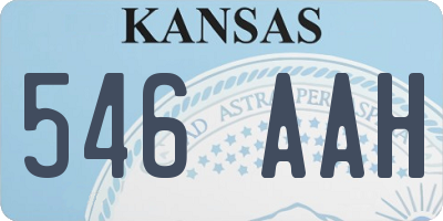 KS license plate 546AAH