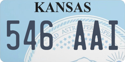 KS license plate 546AAI