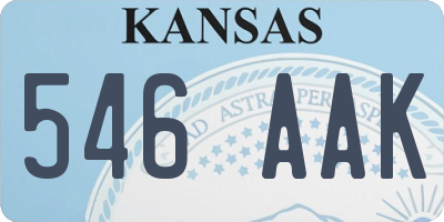 KS license plate 546AAK