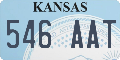 KS license plate 546AAT