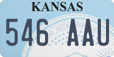 KS license plate 546AAU