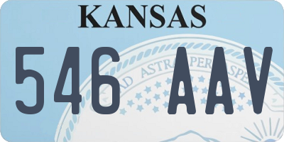 KS license plate 546AAV