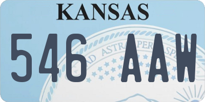 KS license plate 546AAW