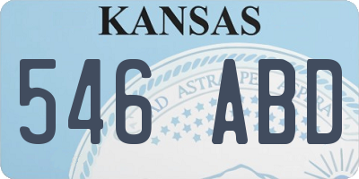 KS license plate 546ABD