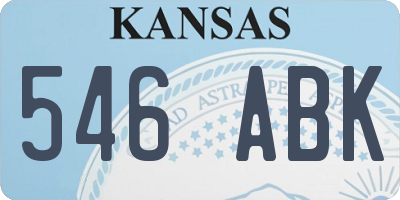 KS license plate 546ABK
