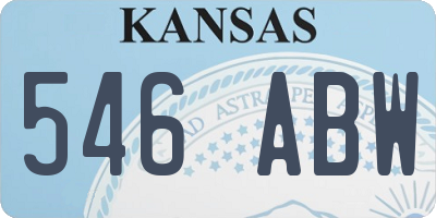 KS license plate 546ABW