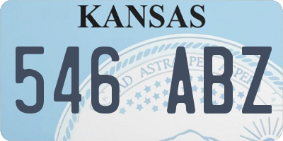 KS license plate 546ABZ