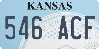 KS license plate 546ACF