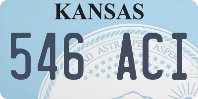 KS license plate 546ACI