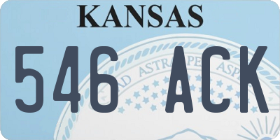 KS license plate 546ACK