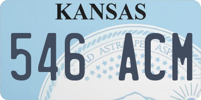 KS license plate 546ACM