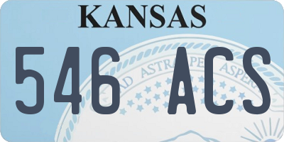KS license plate 546ACS
