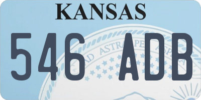 KS license plate 546ADB