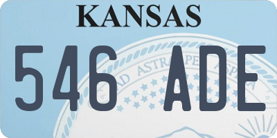 KS license plate 546ADE