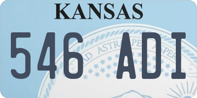 KS license plate 546ADI