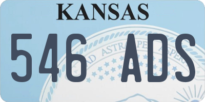 KS license plate 546ADS