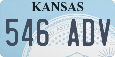 KS license plate 546ADV