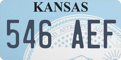 KS license plate 546AEF