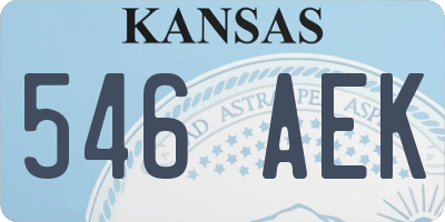 KS license plate 546AEK