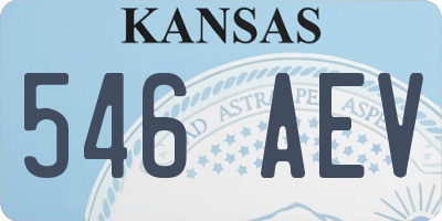 KS license plate 546AEV