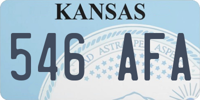 KS license plate 546AFA