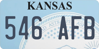 KS license plate 546AFB