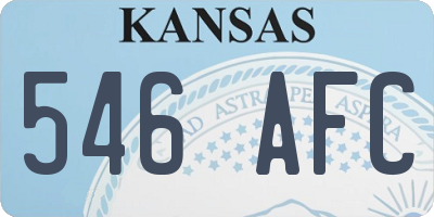 KS license plate 546AFC
