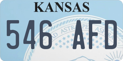 KS license plate 546AFD