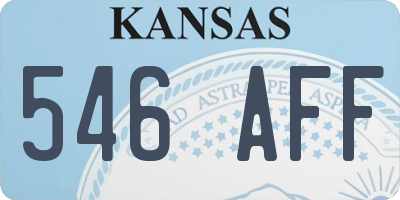 KS license plate 546AFF