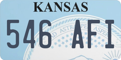 KS license plate 546AFI