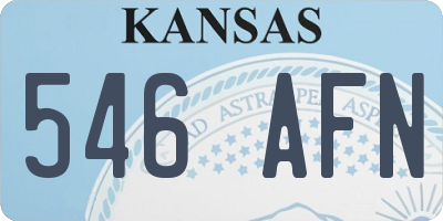 KS license plate 546AFN