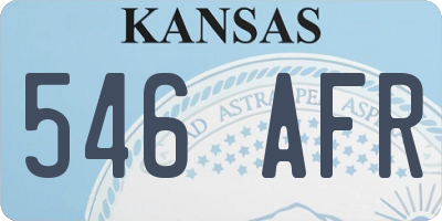 KS license plate 546AFR