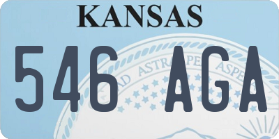 KS license plate 546AGA
