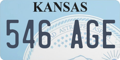 KS license plate 546AGE