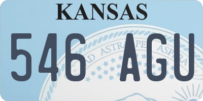 KS license plate 546AGU