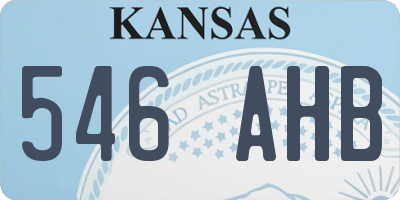 KS license plate 546AHB